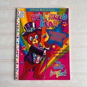 Vtg Lisa Frank Hollywood Bear Poster Book to Color Dalmatian Press 1996 New